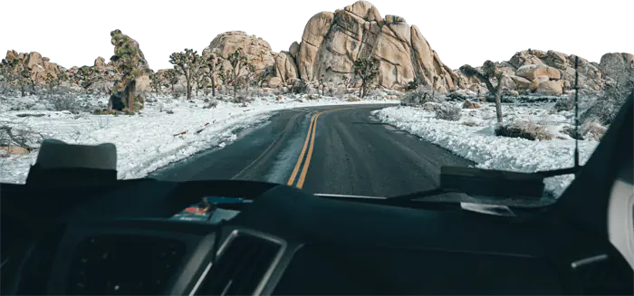 Scenic road through rocky terrain